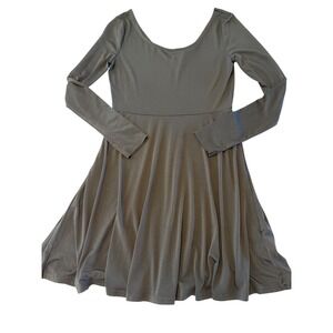 H&M Divided Womens Black Long Sleeve Mini Dress Size Medium‎ Solid Scoop Neck